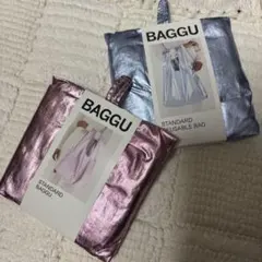 BAGGU STANDARD エコバック　メタリック　ブルーシルバー　水色ピンクのサムネイル