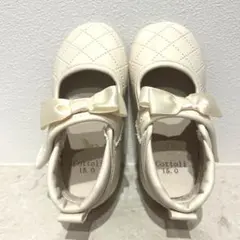 値下げしました♡靴　フォーマルシューズ　Cottoli クリーム色コトリ15cm
