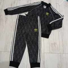 adidas ジャージ 黒 上下セット　90