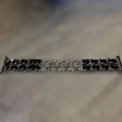 Apple Watch用 ステンレスバンド42/44mm 黒銀