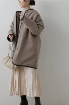 frames Ray Cassin フェイクウールパイピングノーカラーコート