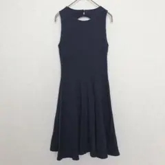 ホリスター|ノースリーブ フレア ミニワンピース【XS】バックデザイン ネイビー