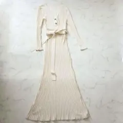 イタリアブランド　YNAPリブ編みデザイン　ニットワンピース　セーター