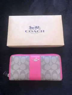 COACH 長財布 ベージュ ＆ピンク