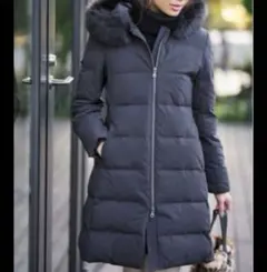 【美品】プラステ ロングダウンコート レディース　フェイクファー　ブラック　M