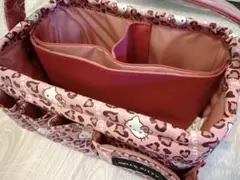ハローキティ　仕切りケース　ヒョウ柄　収納ボックス　ギャル　ピンク