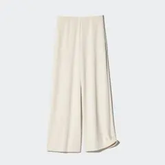 ユニクロ クレープジャージーストレートパンツ(L)レギュラー丈