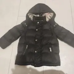Burberry フード付き黒ダウンコート 100cm