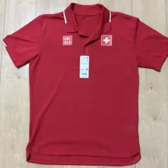 新品　フェデラー　UNIQLO RFドライEX ポロシャツ 半袖 レッド Mのサムネイル