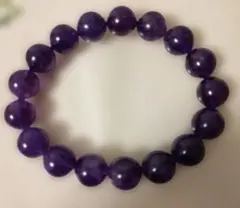 タイムサービス天然石アメジスト ビーズブレスレット約12ｍｍの珠子
