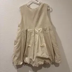 プチマイン　ワンピース　90　ベージュ　チャック付き　リボン
