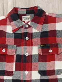 ネルシャツ 赤 白