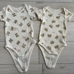 ロンパース　フタくま　バースデイ　70サイズ　70 フタフタ ベビー 肌着　半袖