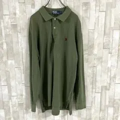 90s POLO RALPH LAUREN 長袖ポロシャツ ポニー刺繍 L