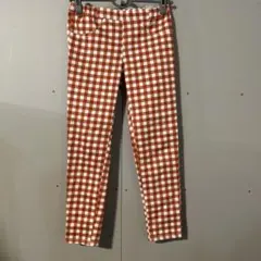 GU チェック柄　カジュアルパンツ　M ゴムウエスト　ストレッチ
