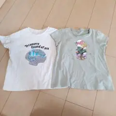 GU anyFAM スパンコールTシャツ 2枚セット 120