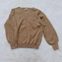 新品未使用a.v.v リブVネックニット XL ブラウンゆったり