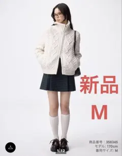 GU サイドプリーツチェックスコート　スコート　チェック　ネイビー　M