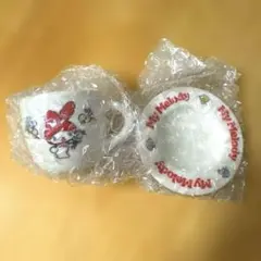サンリオ ミニチュア陶器カップ＆ソーサー マイメロディ 2個