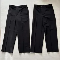 GU メンズ ストレートパンツ ブラック Mサイズ 2本セット
