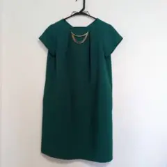 【美品】エヌドット グリーン コクーンドレス Mサイズ
