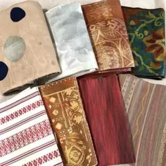 帯 8点セット 花柄 幾何学模リメイク素材