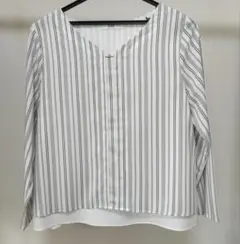 【美品】a.v.v 　長袖ブラウス　ストライプのサムネイル