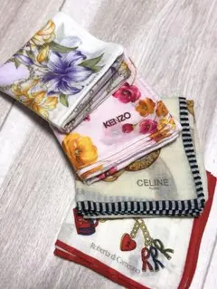 美品　KENZO CELINE セリーヌ入　ハンカチセット　4枚