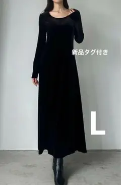 ベロアワンピース長袖