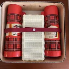 レア　アラジン　ピクニックバスケット セット 赤チェック