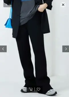 フリークスストア　リブフレアニットパンツ　ブラック　Мサイズ