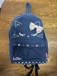 猫の顔リュック ネイビー