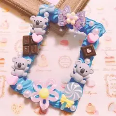 コアラとキャンディとチョコのホイップデコ トレカケース チョコレート リボン 花