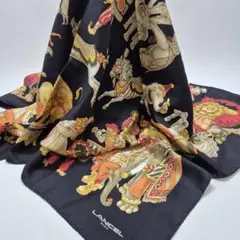 LANCEL PARIS シルク100% スカーフ サーカス柄
