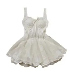 TreatUrself Dot tulle ribbon long dress - メルカリ
