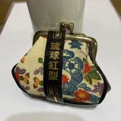 琉球紅型 がま口財布 花柄