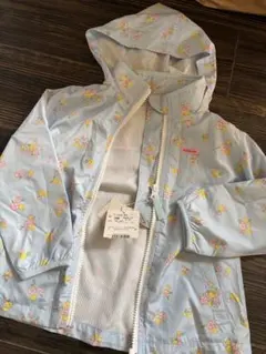 花柄水色ナイロンジャケット 100cm ミキハウス