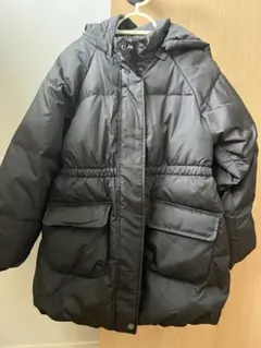 プティマイン　130cm 黒 ダウンコート フード付き