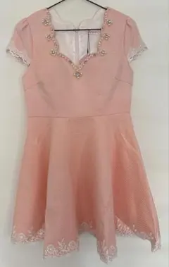 ジュエルズ☆パールホワイトレース☆フレアミニドレス☆ピンク☆デイジー☆シュガー