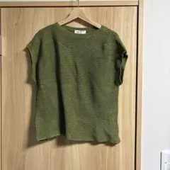 半袖　ニット　グリーン　Mサイズ