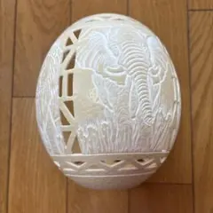 ダチョウ 卵 置物 アフリカ たまご オブジェ ディスプレイ 象 - メルカリ