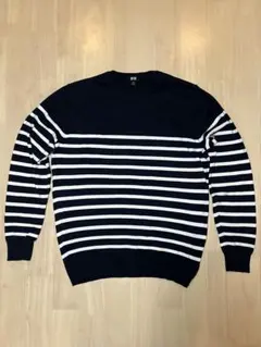 UNIQLO ウォッシャブル　ボーダークルーネックセーター　M