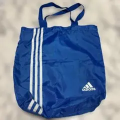 adidas ストライプ トートバッグ 青