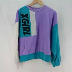X-girl 05181203 カラーブロック スウェット トレーナー 2サイズのサムネイル