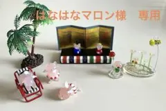 可愛い豚のガラス製ミニチュア置物セット