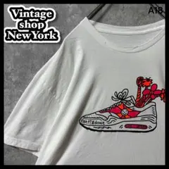 USA輸入　ビッグシルエット　白Tシャツ　ホワイト　スニーカー LA　カラフル