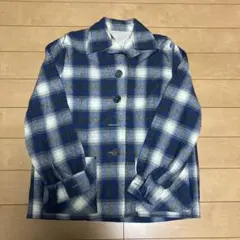 ビンテージ　ネル　シャツジャケ　青白黒　オンブレ　値下げ不可