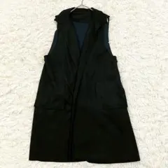 Vie paisible ロングベスト ジレ L ブラック おしゃれのサムネイル
