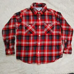 (211)ユニクロ　フランネル長袖シャツ 130サイズ 赤