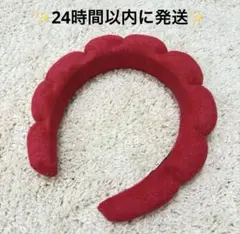最安値✨【新品未使用】赤色 カチューシャ もくもく　可愛い オシャレ お出かけ
